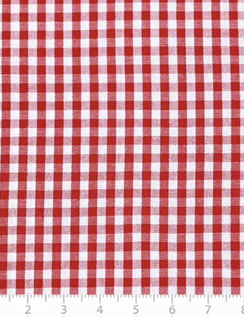 Tecido Tricoline Fio-Tinto Vichy Xadrez M - Vermelho - 100% Algodão - Largura 1,50m