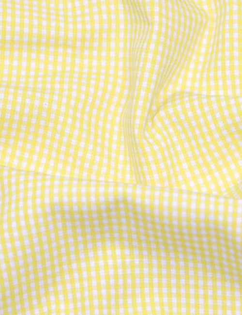 Tecido Tricoline Fio-Tinto Vichy Xadrez P - Amarelo - 100% Algodão - Largura 1,50m