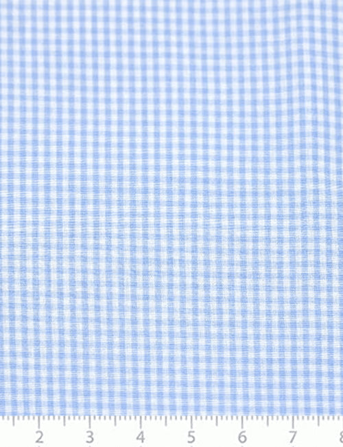 Tecido Tricoline Fio-Tinto Vichy Xadrez P - Azul Claro - 100% Algodão - Largura 1,50m