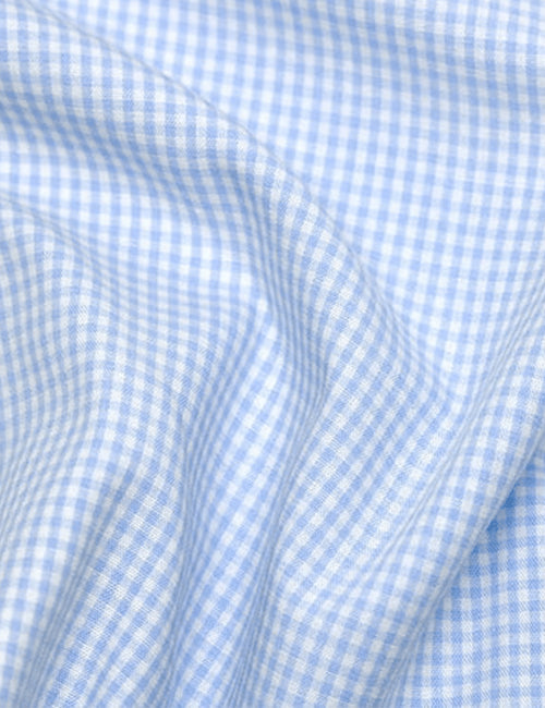 Tecido Tricoline Fio-Tinto Vichy Xadrez P - Azul Claro - 100% Algodão - Largura 1,50m