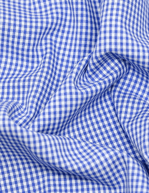 Tecido Tricoline Fio-Tinto Vichy Xadrez P - Azul Royal - 100% Algodão - Largura 1,50m