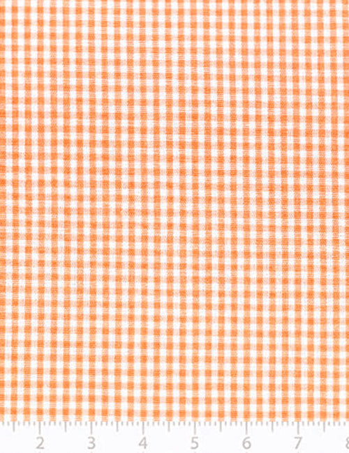Tecido Tricoline Fio-Tinto Vichy Xadrez P - Laranja - 100% Algodão - Largura 1,50m