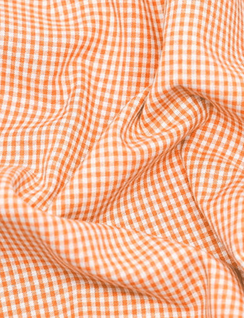 Tecido Tricoline Fio-Tinto Vichy Xadrez P - Laranja - 100% Algodão - Largura 1,50m