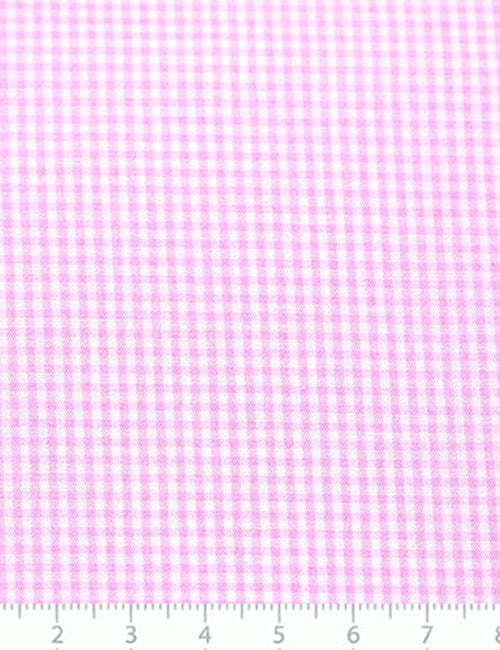 Tecido Tricoline Fio-Tinto Vichy Xadrez P - Rosa Claro - 100% Algodão - Largura 1,50m