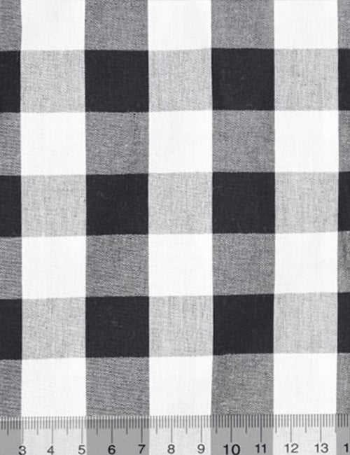 Tecido Tricoline Fio-Tinto Vichy Xadrez XG - Preto - 100% Algodão - Largura 1,50m