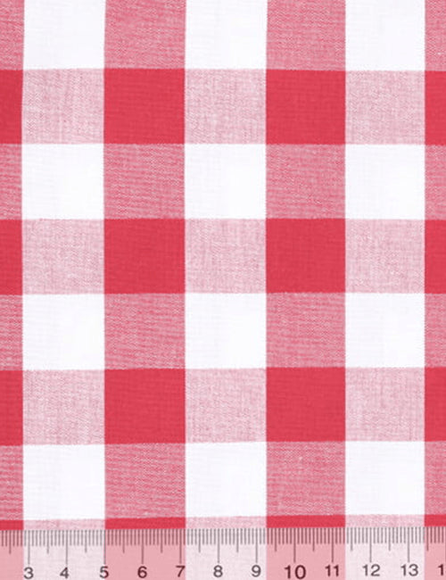 Tecido Tricoline Fio-Tinto Vichy Xadrez XG - Vermelho - 100% Algodão - Largura 1,50m