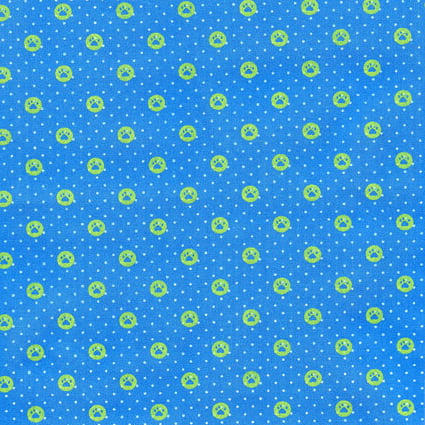 Tecido Tricoline Pet Patinhas - Azul - 100% Algodão - Largura 1,50m