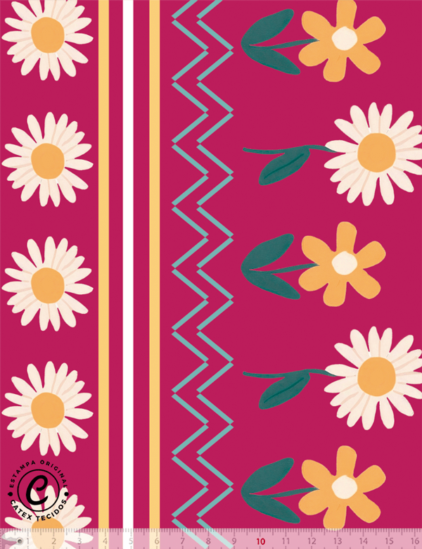 Tecido Viscose Especial Barra de Vestido Infantil - Borboletas - 100% Viscose - Largura 1,40m