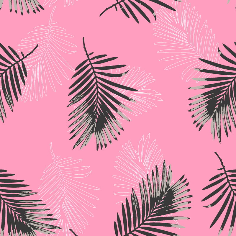 Tecido Viscose Estampada - Praia - Rosa - 100% Viscose - Largura 1,40m