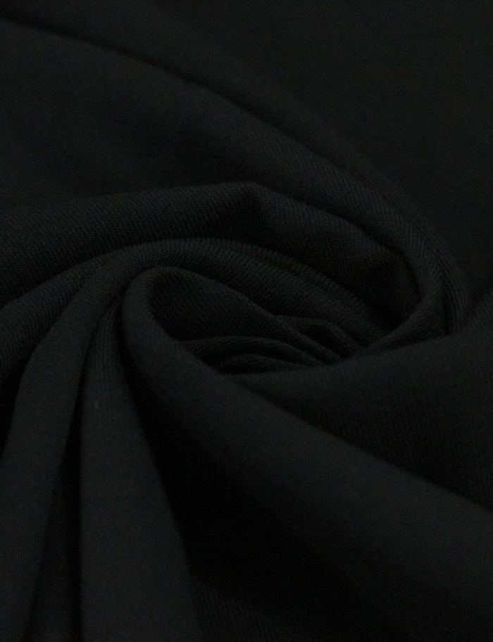 Tecido Viscose Lisa Sarjada Premium - Preto - 100% Viscose - Largura 1,45m