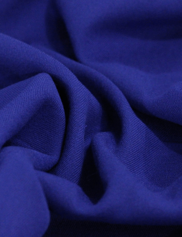 Tecido Viscose Lisa Sarjada Premium - Azul Royal - 100% Viscose - Largura 1,45m