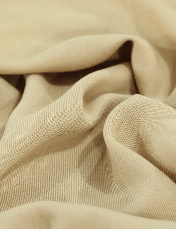 Tecido Viscose Lisa Sarjada Premium - Bege - 100% Viscose - Largura 1,45m