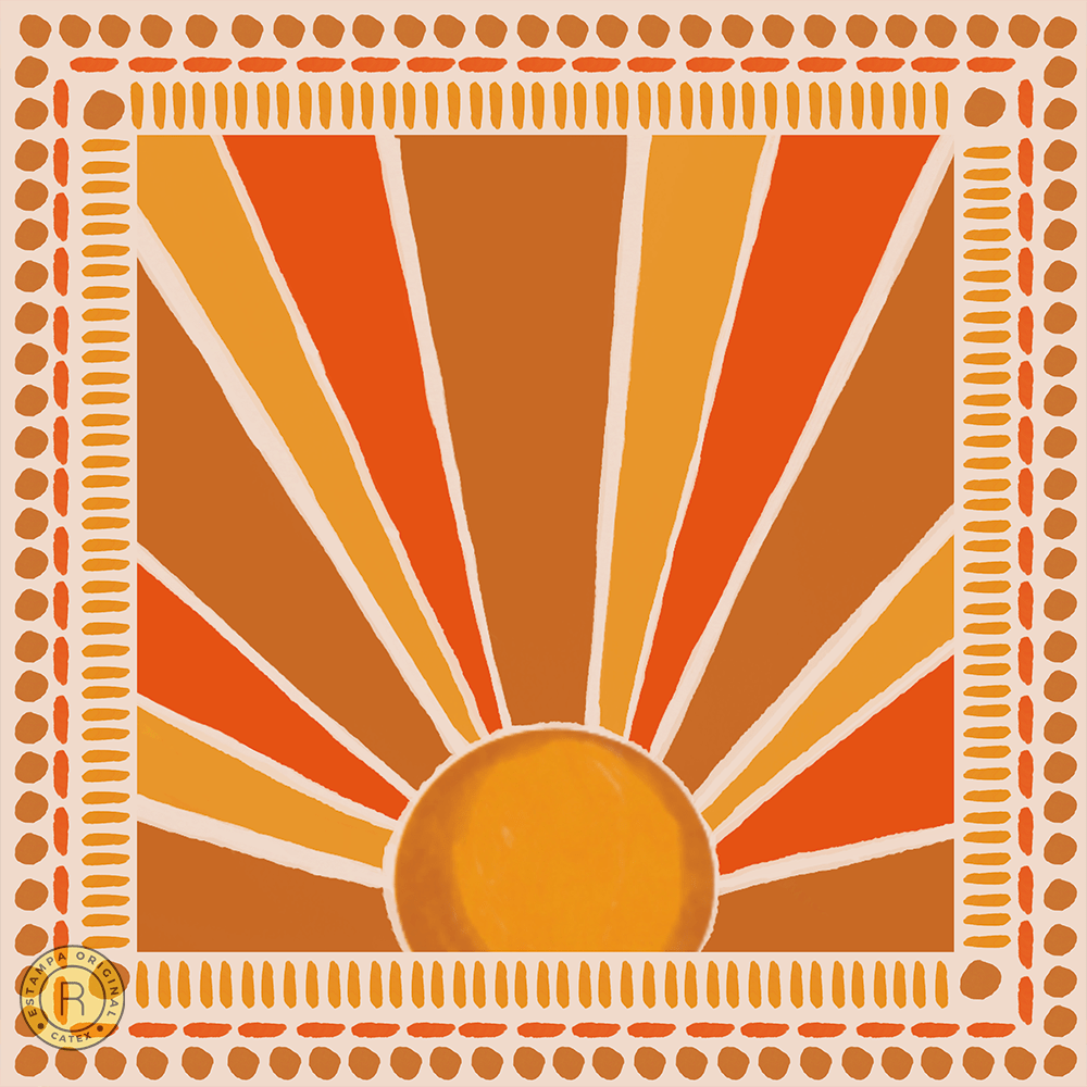 Tecido Viscose para Canga - O Sol - 100% Viscose - 1,30m x 1,40m