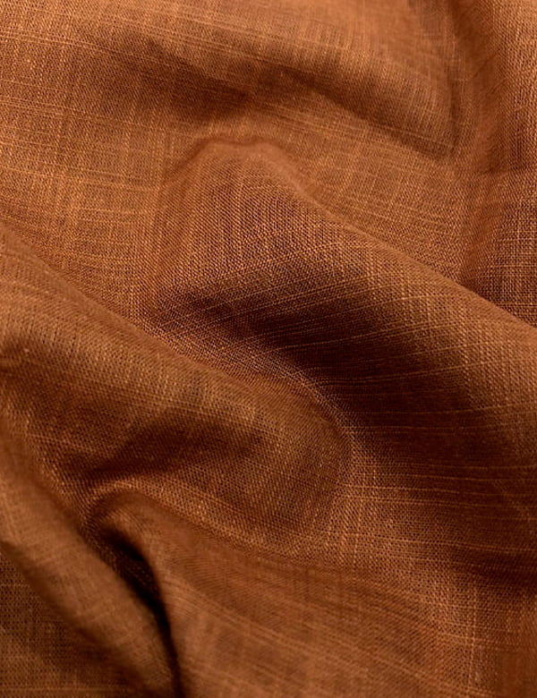 Tecido Cambraia de Algodão - Trama de Linho - Chocolate - 100% Algodão