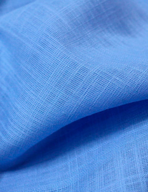 Tecido Cambraia de Algodão - Trama de Linho - Blue - 100% Algodão